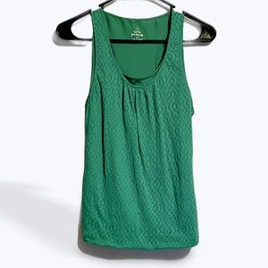 Prana Mika tank burnout double layer racer back in Dragon fly green Medium